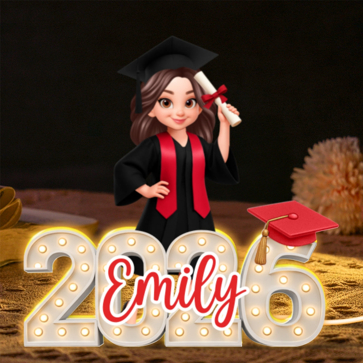 Class of 2026 Graduation Marque Pattern - Personalized Light Box - Gift for Seniors, Daughter, Son, Grandkids