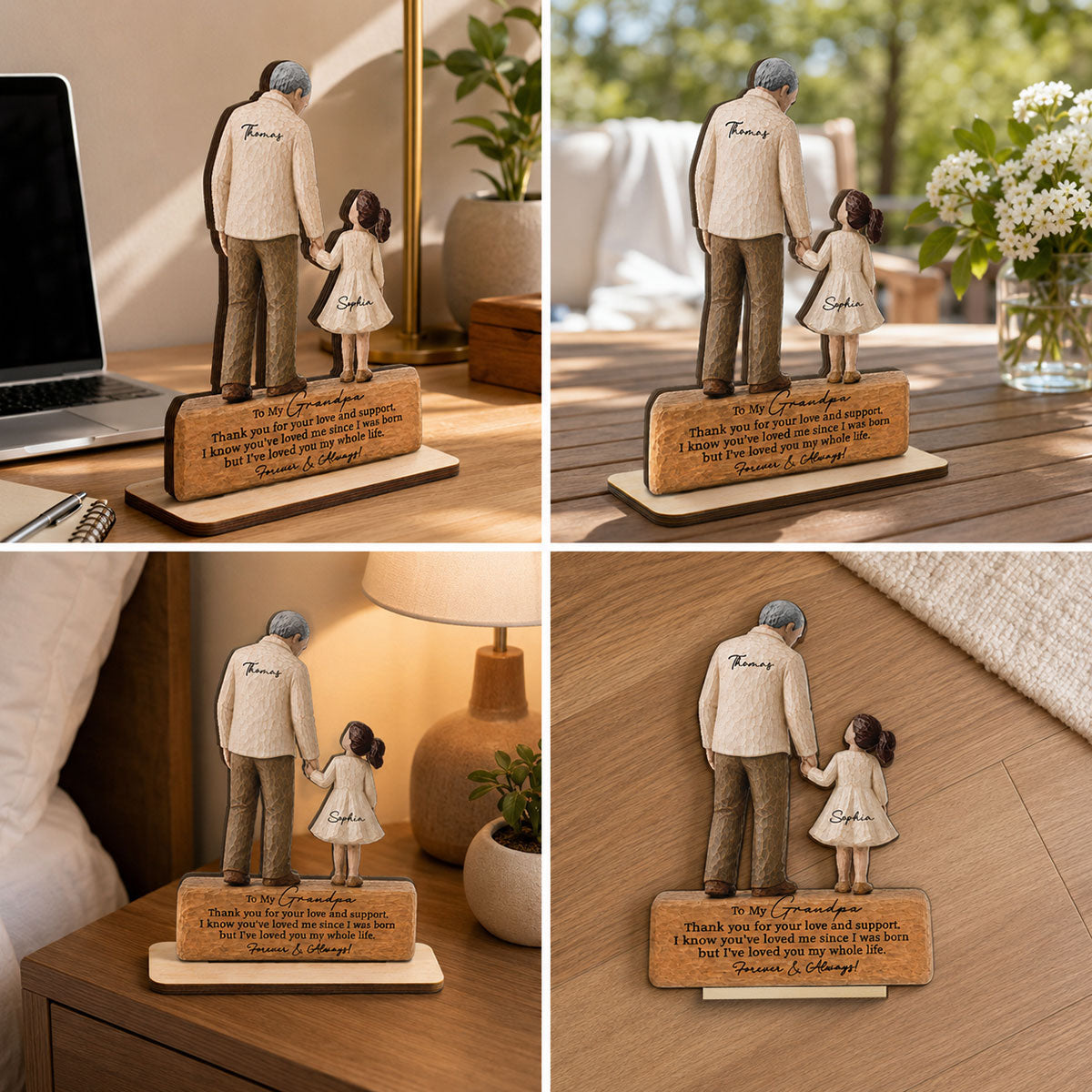 I've Loved You My Whole Life Grandpa 2D Flat Printed - Personalized 2-Layered Wooden Plaque - Sentimental  Gift For Grandpa
