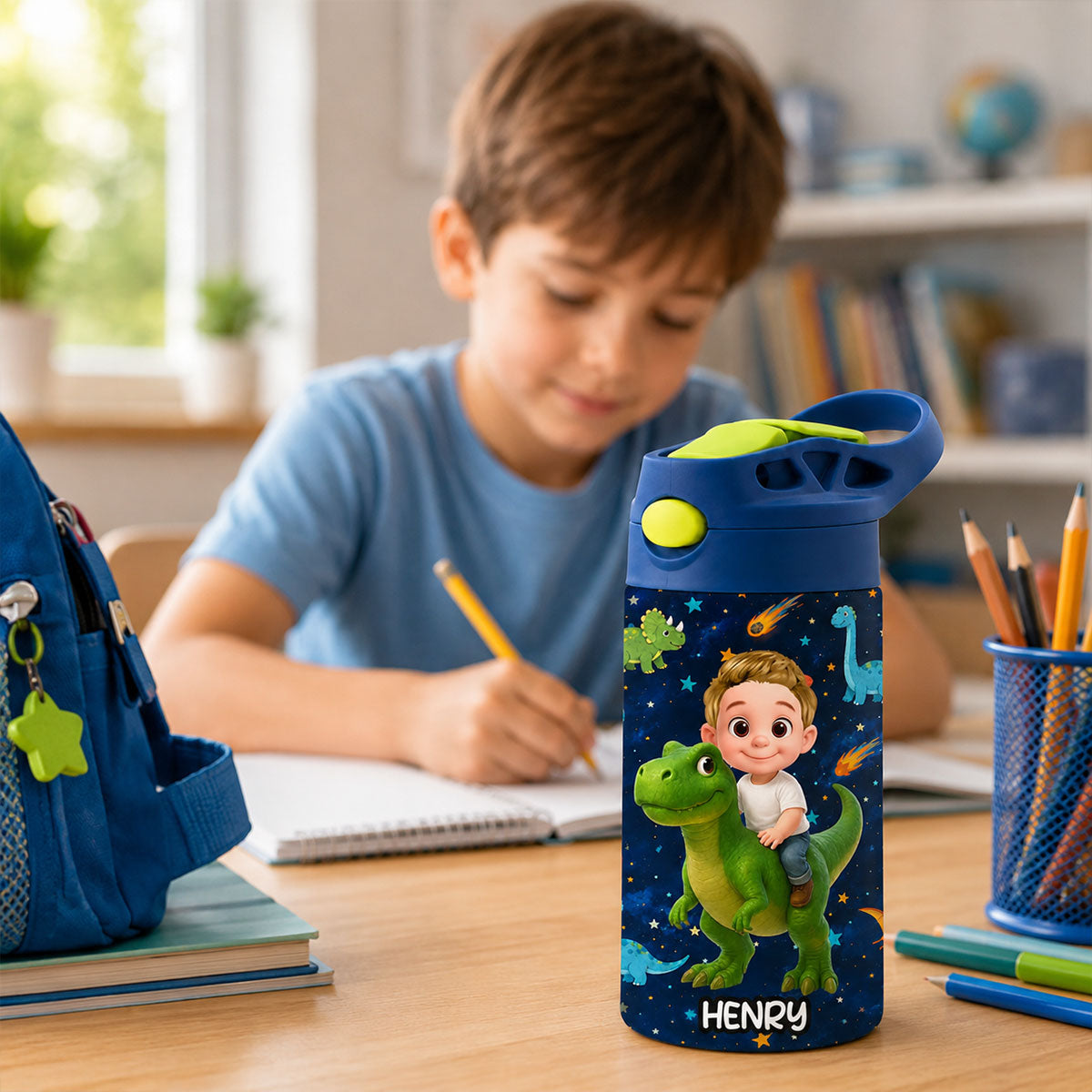 Dinosaur Adventure for Boys Girls - Personalized Kid Water Bottle - Back to School Gift for Kids
