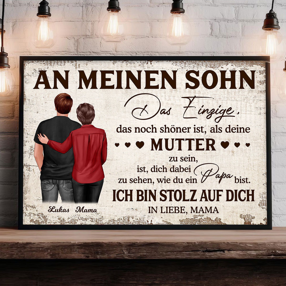 An meinen Sohn - Alles Gute zum Vatertag - Personalisiertes Poster - Vatertagsgeschenk für den Sohn