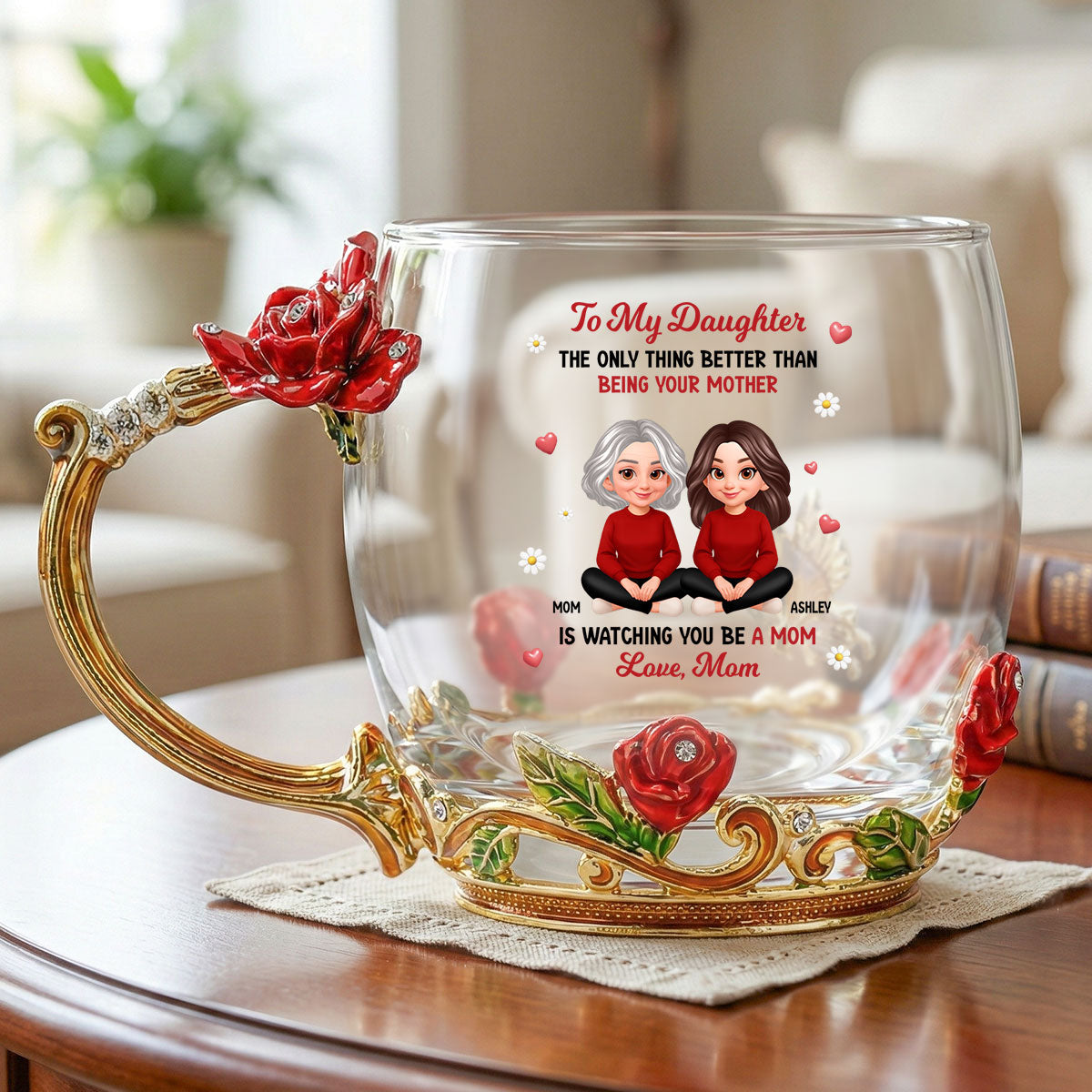 The Only Thing Better Than Being Your Mom - Personalized Enamel Flower Tea Cup - Mother's Day Gift