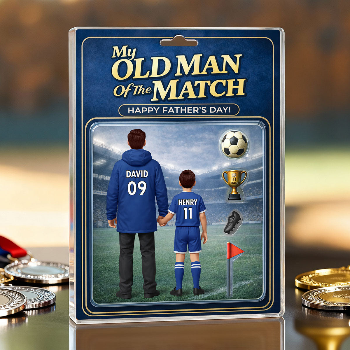 My Old Man Of The Match - Personalised Acrylic Block Plaque - UK  Gift For Football Dad