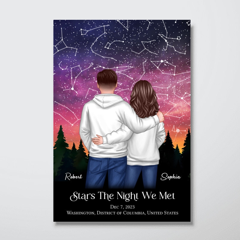 Under The Sky Star Map Couple Personalized Poster, Personalized Gift For Couples, Anniversary Special Day