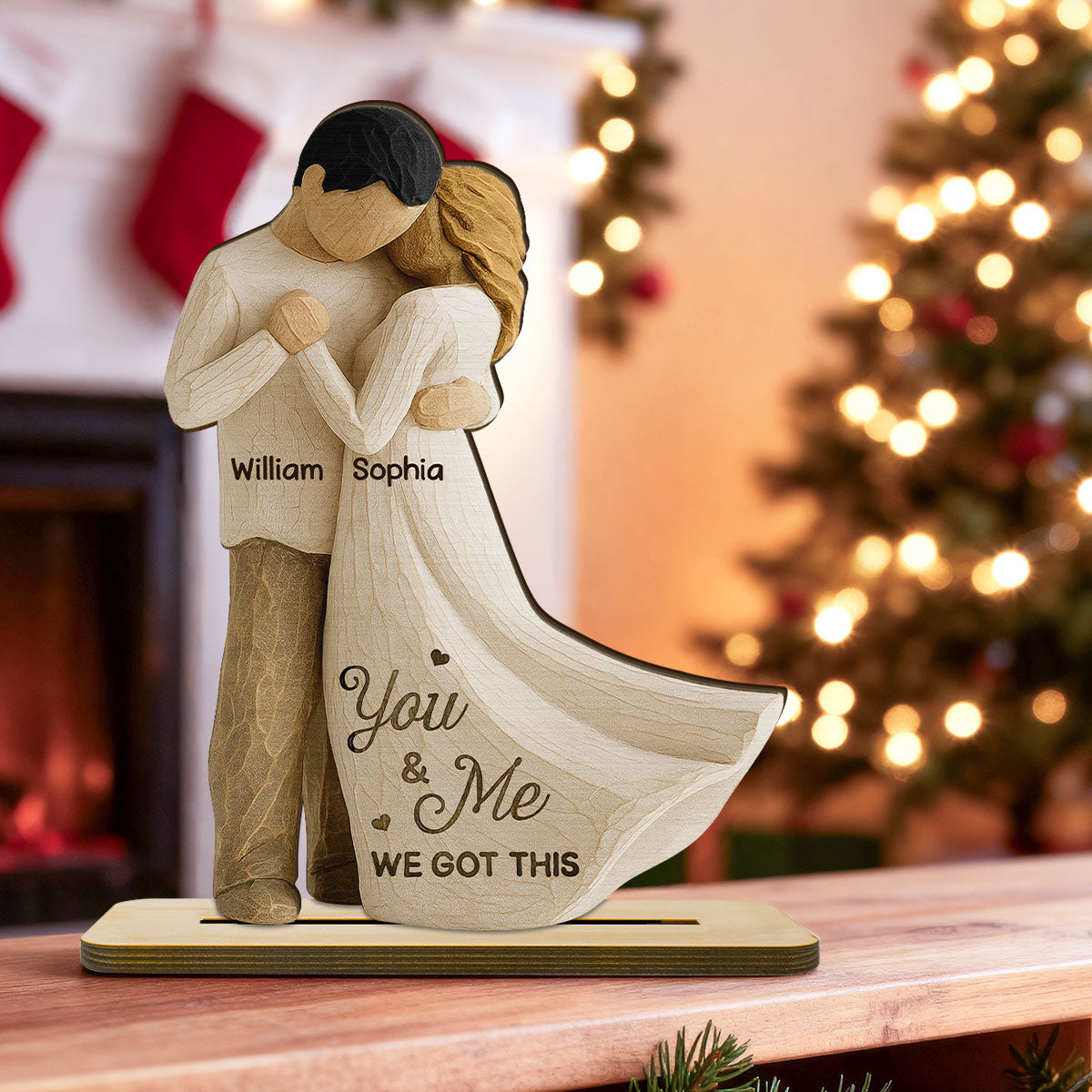 You & Me We Got This 3D Effect Couple - Personalized 2-Layered Wooden Plaque - Gift For Him, Gift For Her
