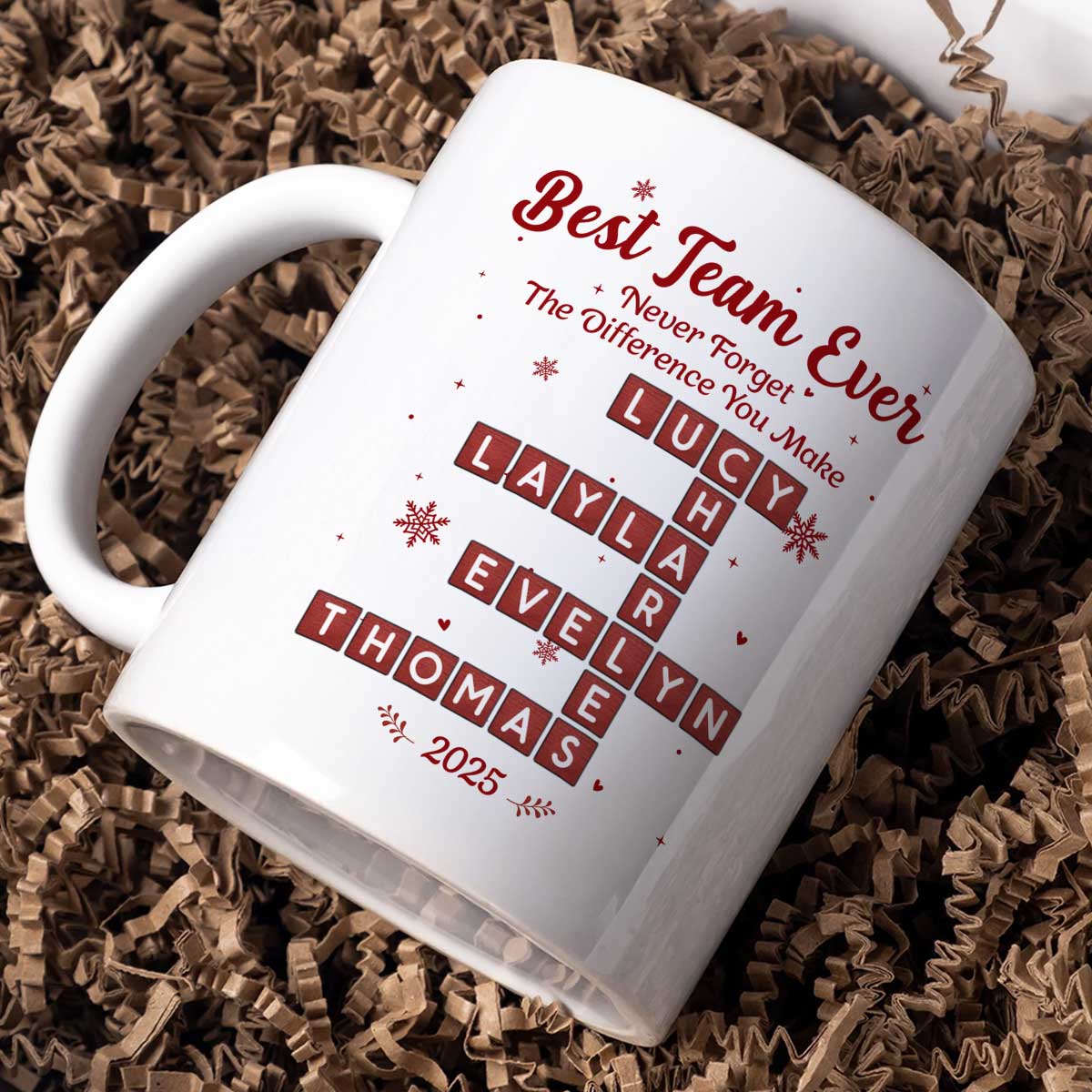 Best Team Ever Crossword Puzzle Art - Personalized Mug - Gift For Coworkers, Colleagues