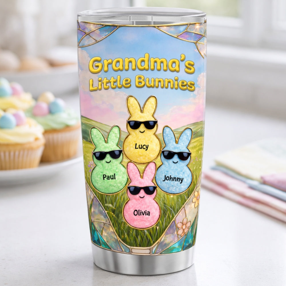 Grandma's Little Bunnies Cute Rabbits - Personalized Tumbler - Easter Decor Gift for Grandma, Mom