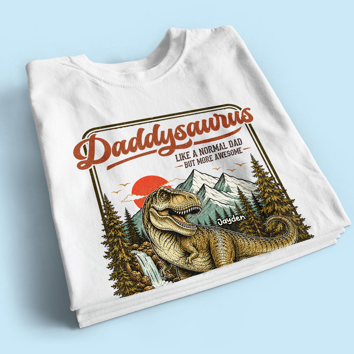 Retro Vintage Daddysaurus - Personalized Shirt - Funny Father's Day Gift For Dad, Husband