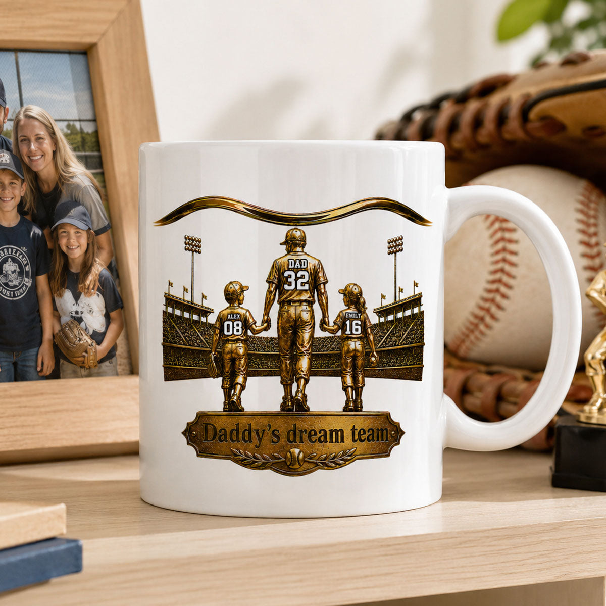 Luxury Daddy's Dream Team - Personalized Mug - Father's Day Gift for Dad, Grandpa, Husband