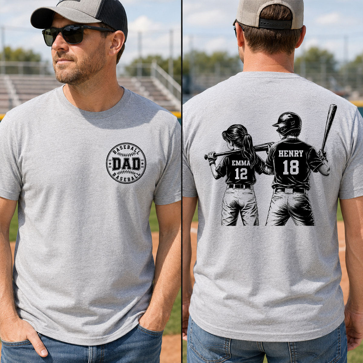 Baseball Dad Game Day - Personalized Shirt - Father's Day Gift for Dad, Husband