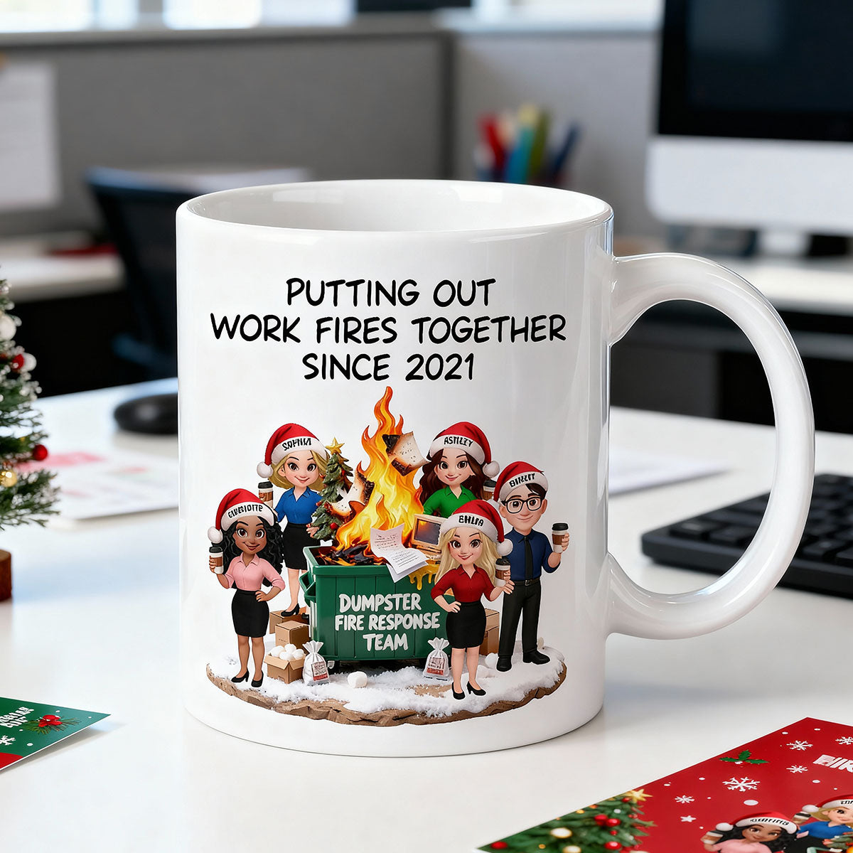 Dumpster Fire Response Team - Personalized Mug - Funny Gift For Coworkers, Work Besties