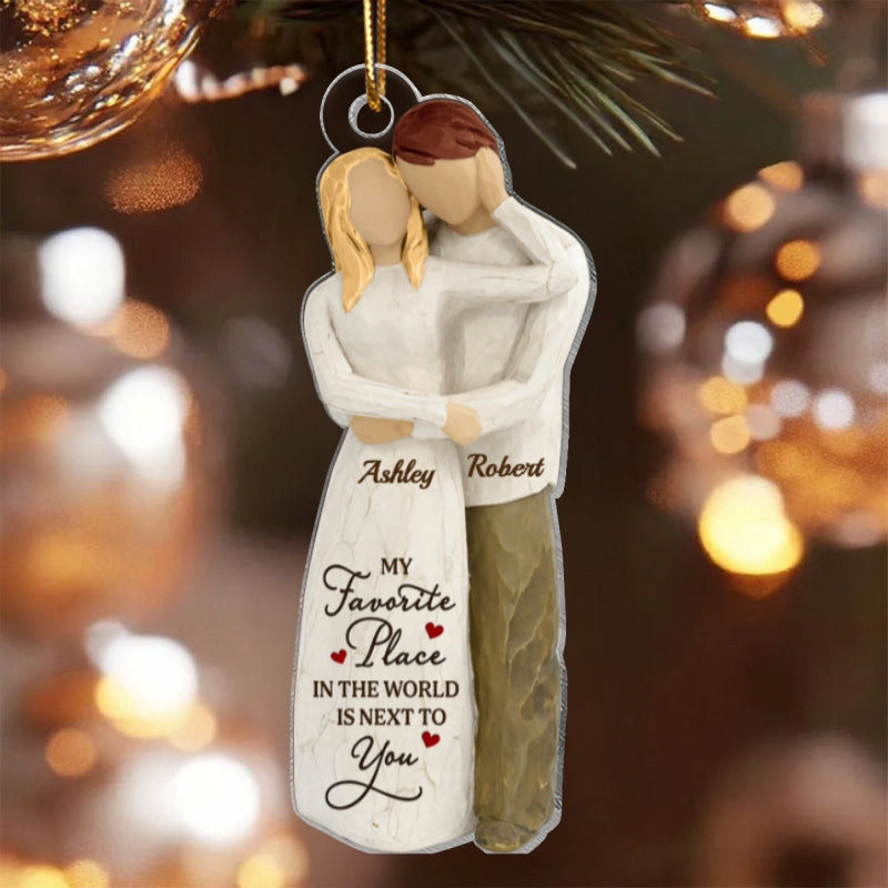 I Want To Grow Old With You Wooden Figurine - Personalized Acrylic Ornament - Heartwarming Christmas Gift For Him, For Her, For Couple