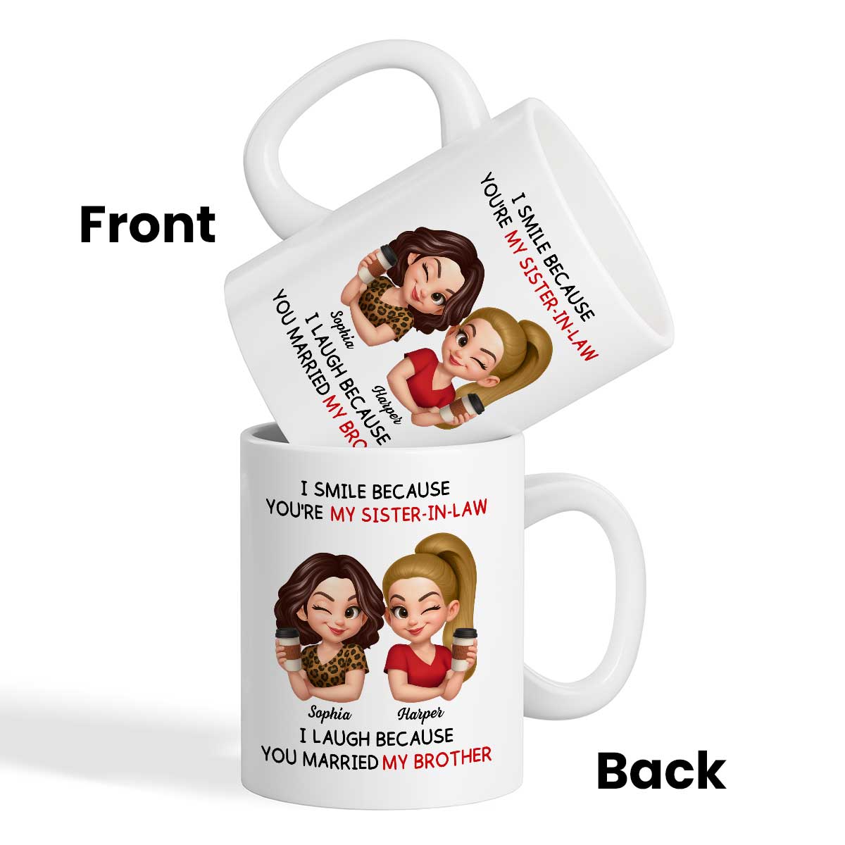 You're My Sister-In-Law I Laugh Because You Married My Brother - Personalized Mug - Funny Gift For Sister-In-Law