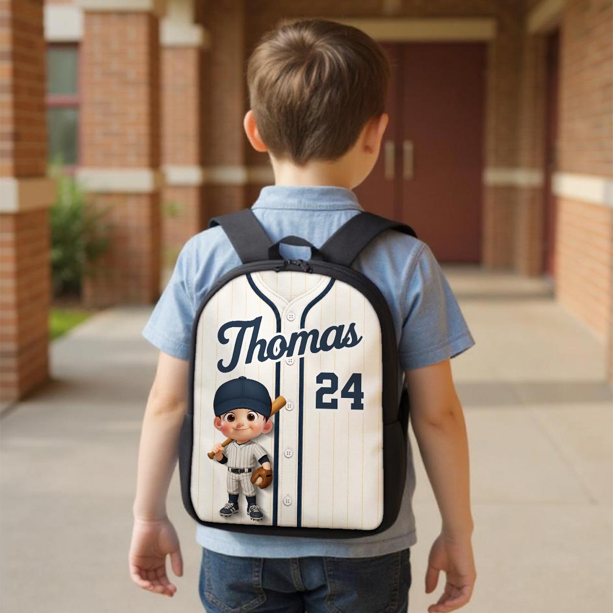 Baseball Kid Jersey - Personalized Backpack - Back To School Gift