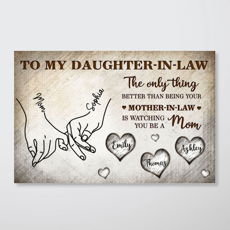 To My Daughter Mom And Daughter Holding Hands Custom Kids Names - Personalized Poster - Mother's Day Gift For Daughter