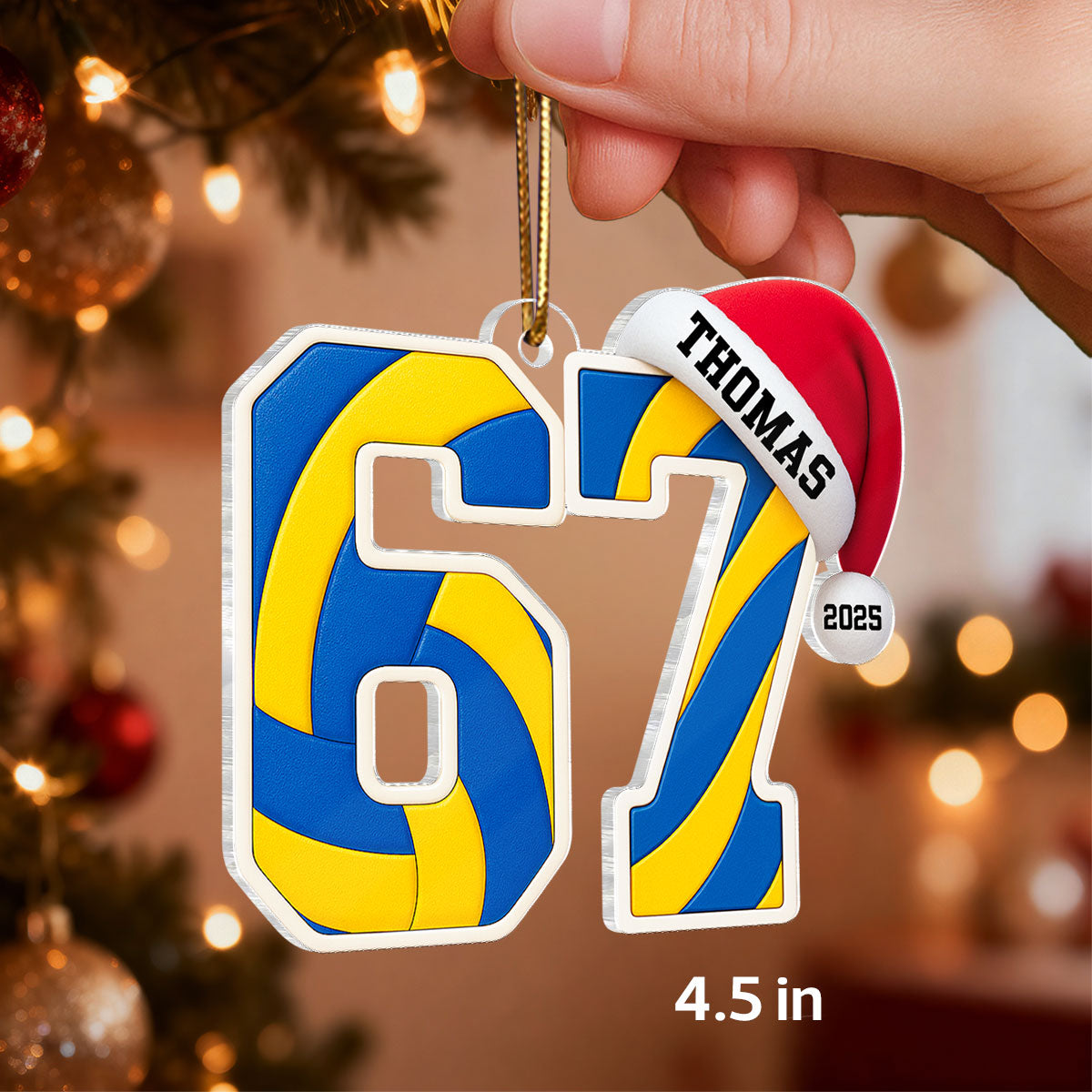 Funny Six Seven 67 Sports - Personalized Acrylic Ornament -  Funny Teenager Christmas Gifts, Teen Slang