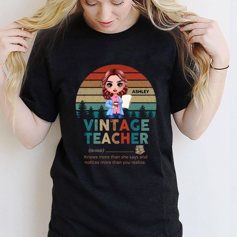 Vintage Doll Teacher Personalized Shirt