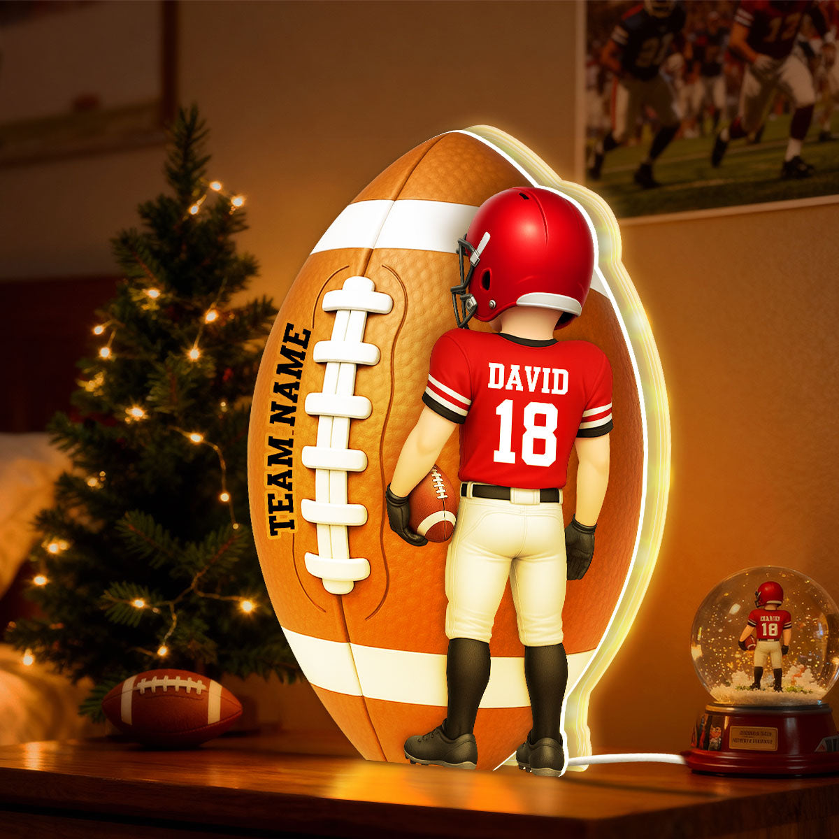 American Football - Personalized Light Box - Unique Christmas Gift For Sons, Grandsons, Boyfriend, Husband