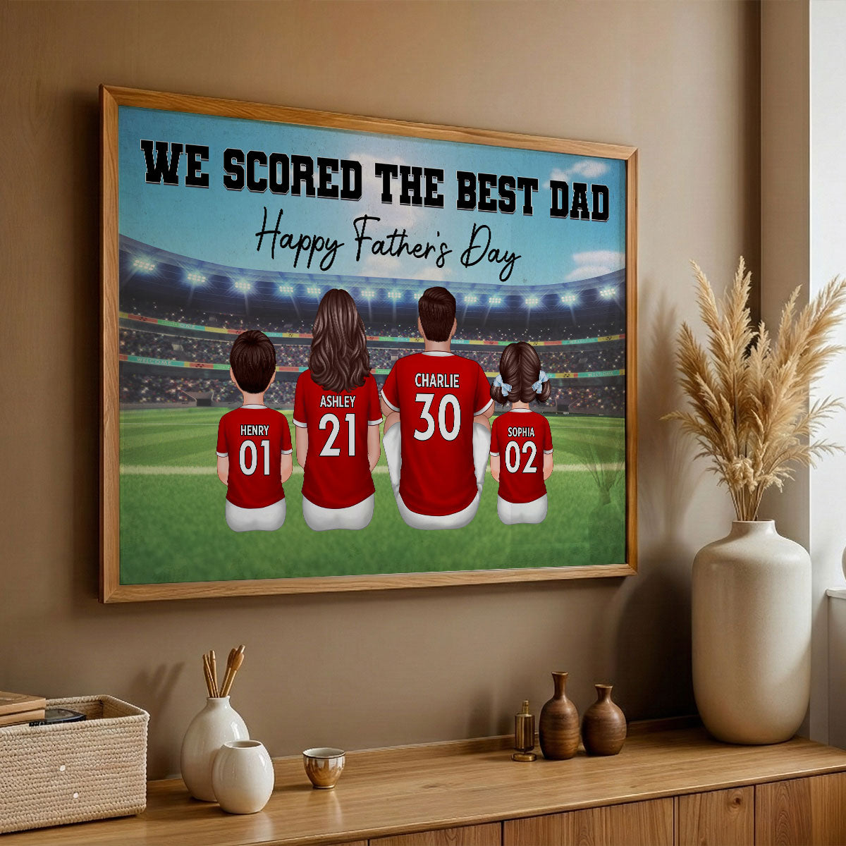 We Scored The Best Dad Family At Stadium - Personalized Poster - Father's Day Gift For Soccer Dad