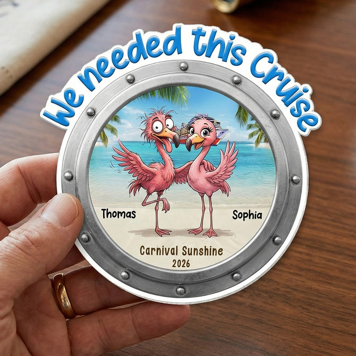 We Needed This Cruise Funny Whimsical Couple - Personalized Cruise Cabin Door Magnet - Cruise Trip Keepsake