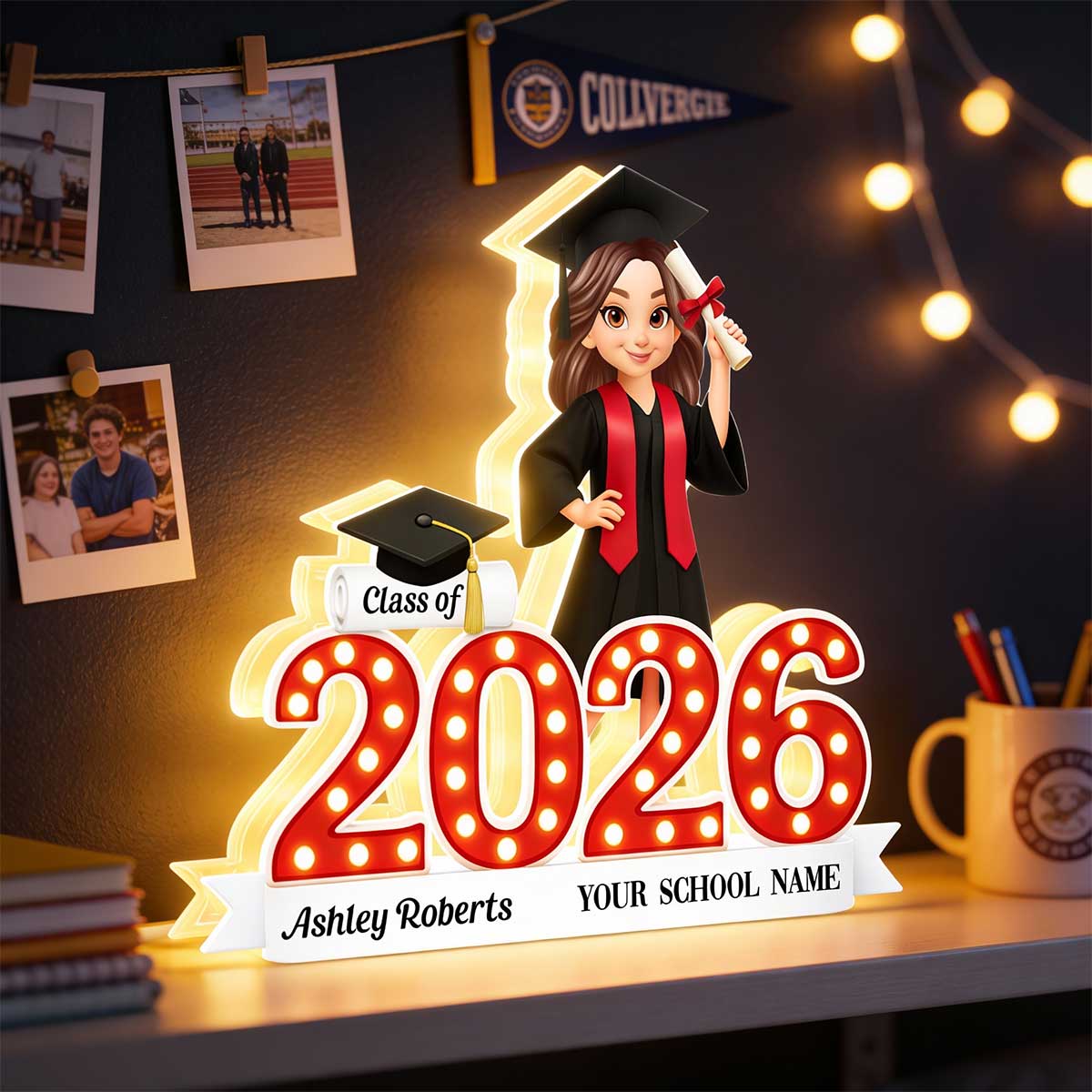 Congratulation Class Of Graduation Senior - Personalized Light Box - Gift For Graduation Day, Graduation Gift, Keepsake