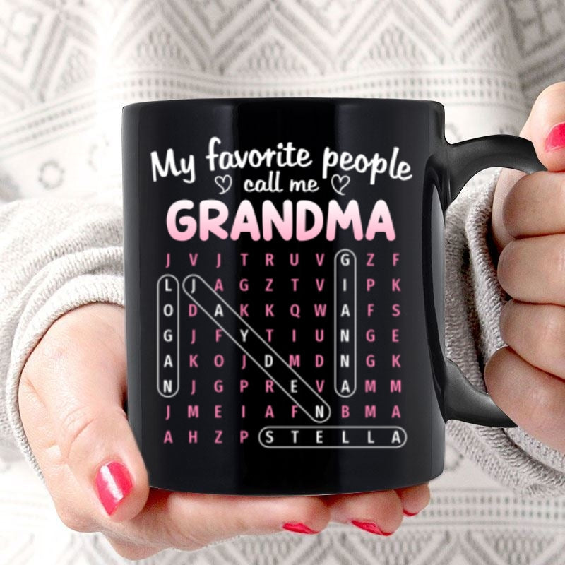 Favorite People Call Me Grandma Word Search Puzzle - Personalized Mug - Mother's Day Gift For Grandma