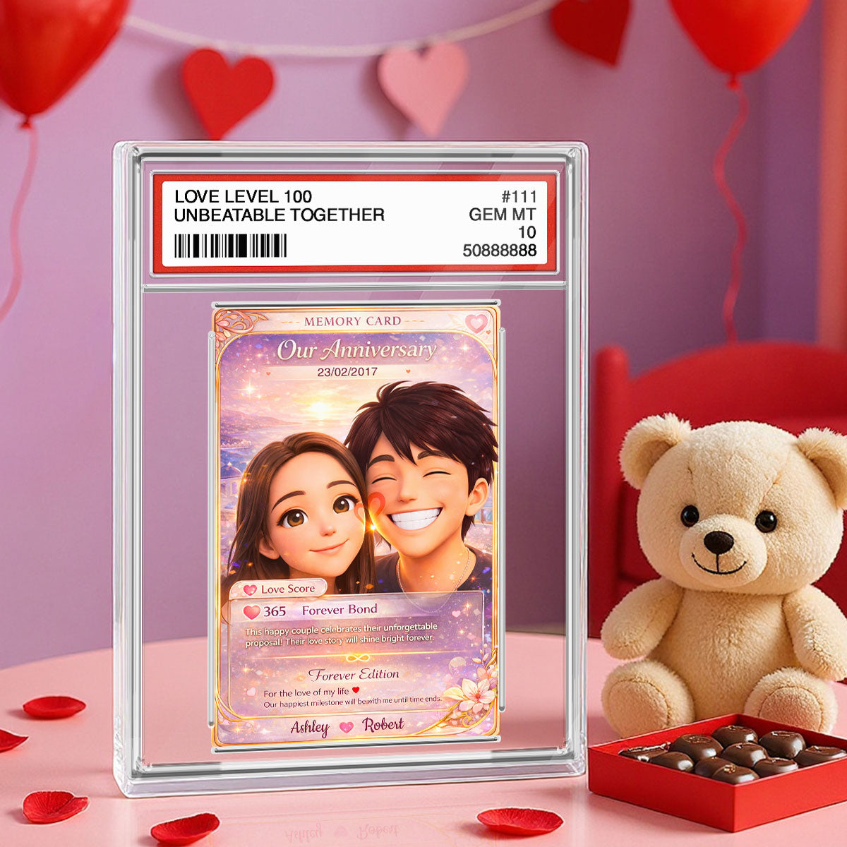 Love Memory Card For Couple - Personalized Rectangle Acrylic Block Plaque - Valentine's Gift For Him, For Her, For Couple