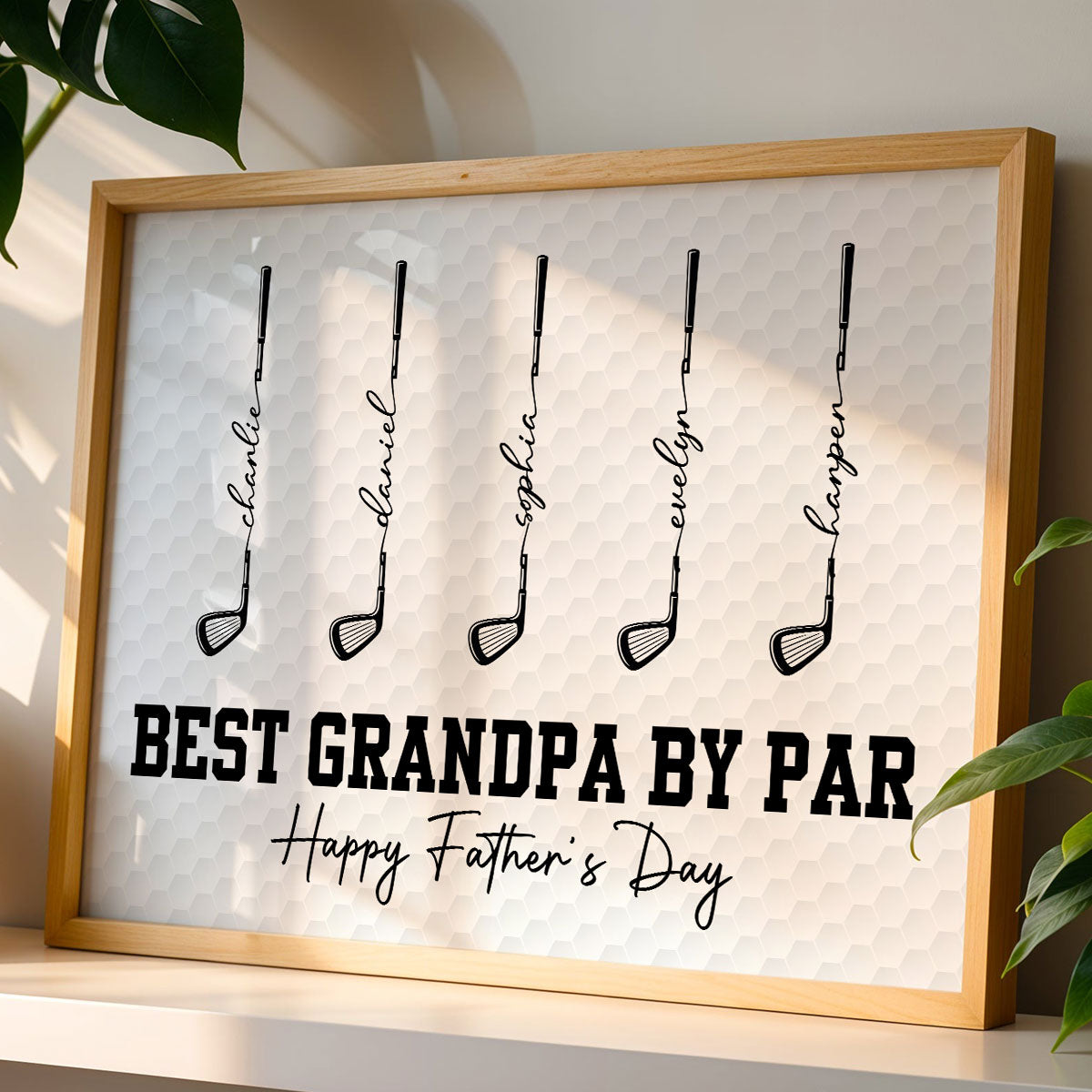 Golf Best Dad Grandpa By Par - Personalized Poster - Father's Day Gift For Dad, Grandpa