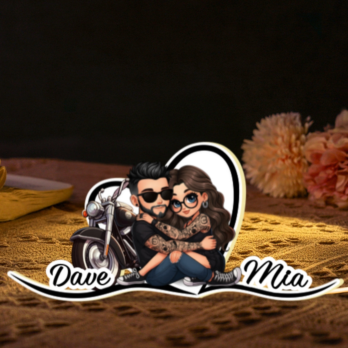 Eternal Love Biker Couple Riding Partners For Life - Personalized Light Box - Gift For Couple, Bikers, Gift For Him, For Her