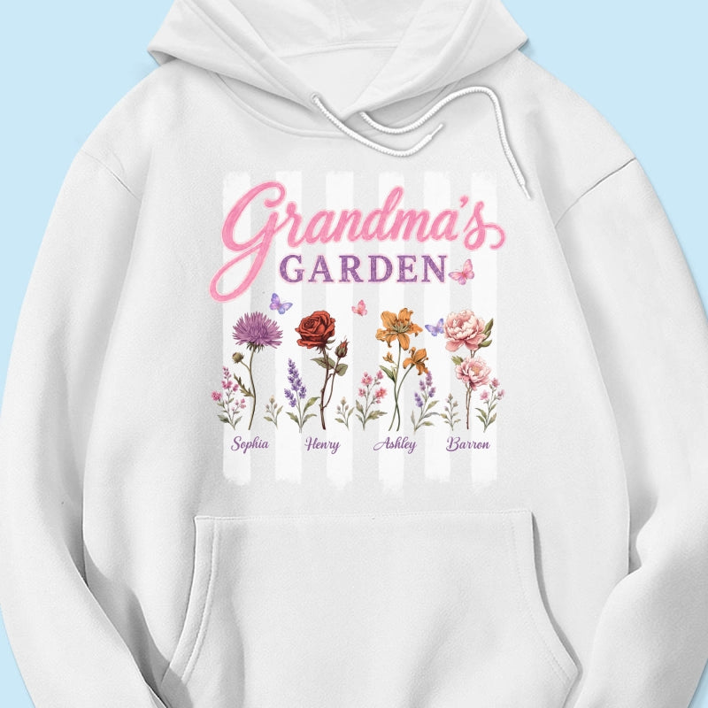 Grandma's Garden Preppy Stripe - Personalized Shirt - Trendy Summer Tee for Grandma