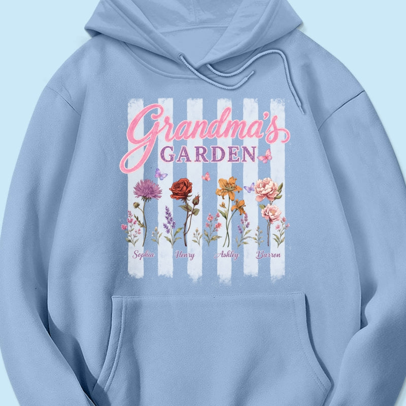 Grandma's Garden Preppy Stripe - Personalized Shirt - Trendy Summer Tee for Grandma