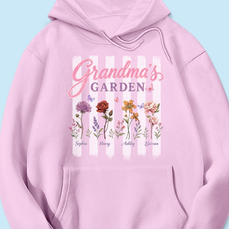 Grandma's Garden Preppy Stripe - Personalized Shirt - Trendy Summer Tee for Grandma