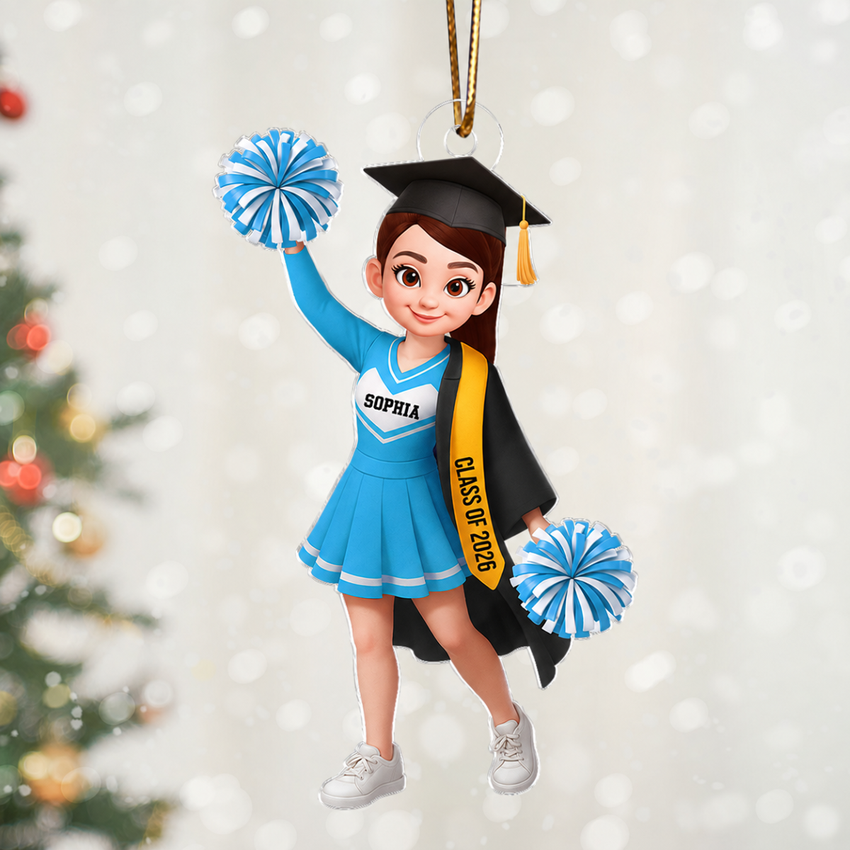 Senior Cheerleader Graduation - Personalized Acrylic Ornament