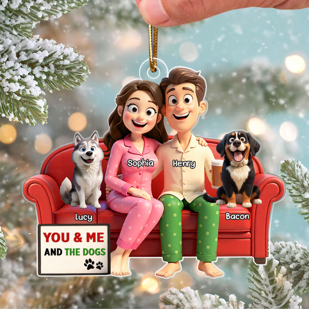 Cartoon Couple You & Me We Got This - Personalized Acrylic Ornament - Christmas Gift for him, Gift for her