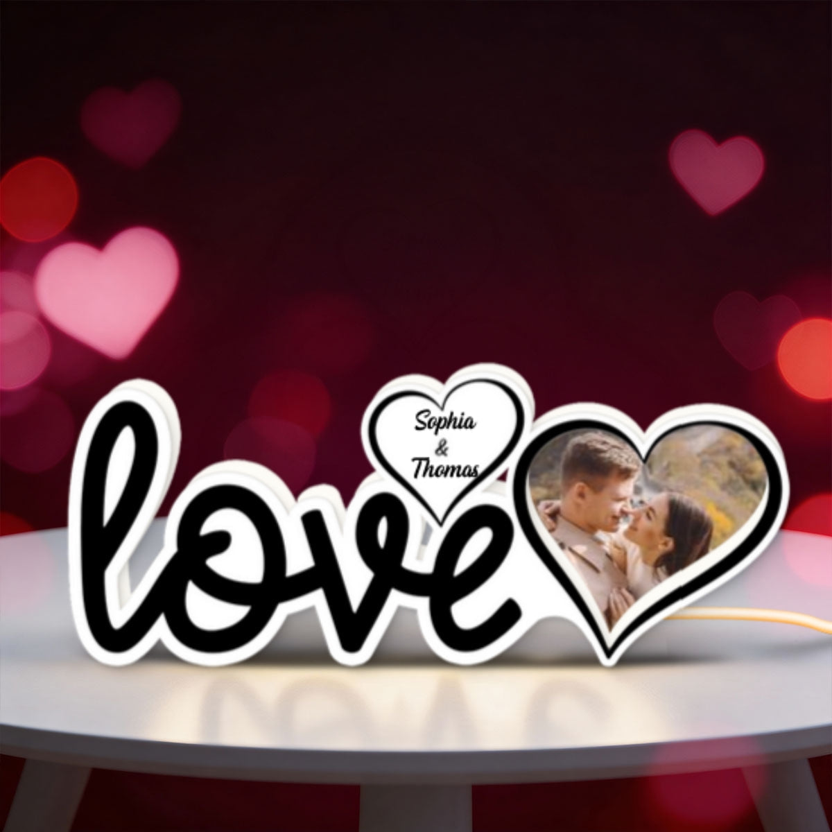 Couple Love Custom Photo - Personalized Light Box - Valentine's Day Gift For Him or Her