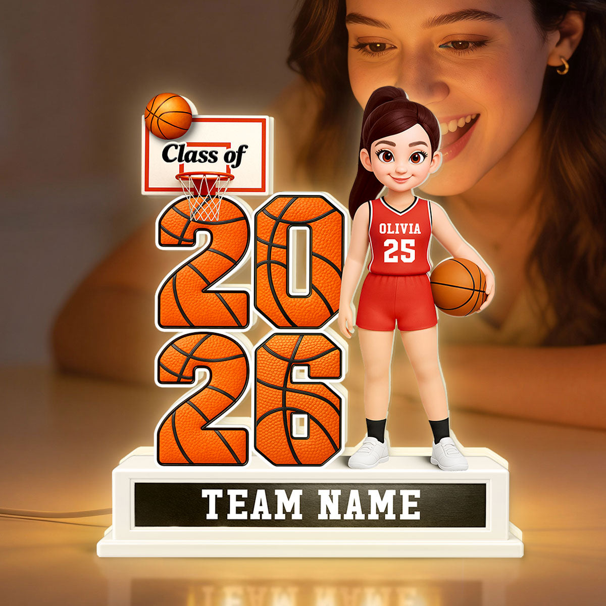 Basketball Senior Class Of 2026 2027 - Personalized Light Box - Graduation Gift For Son, Daughter