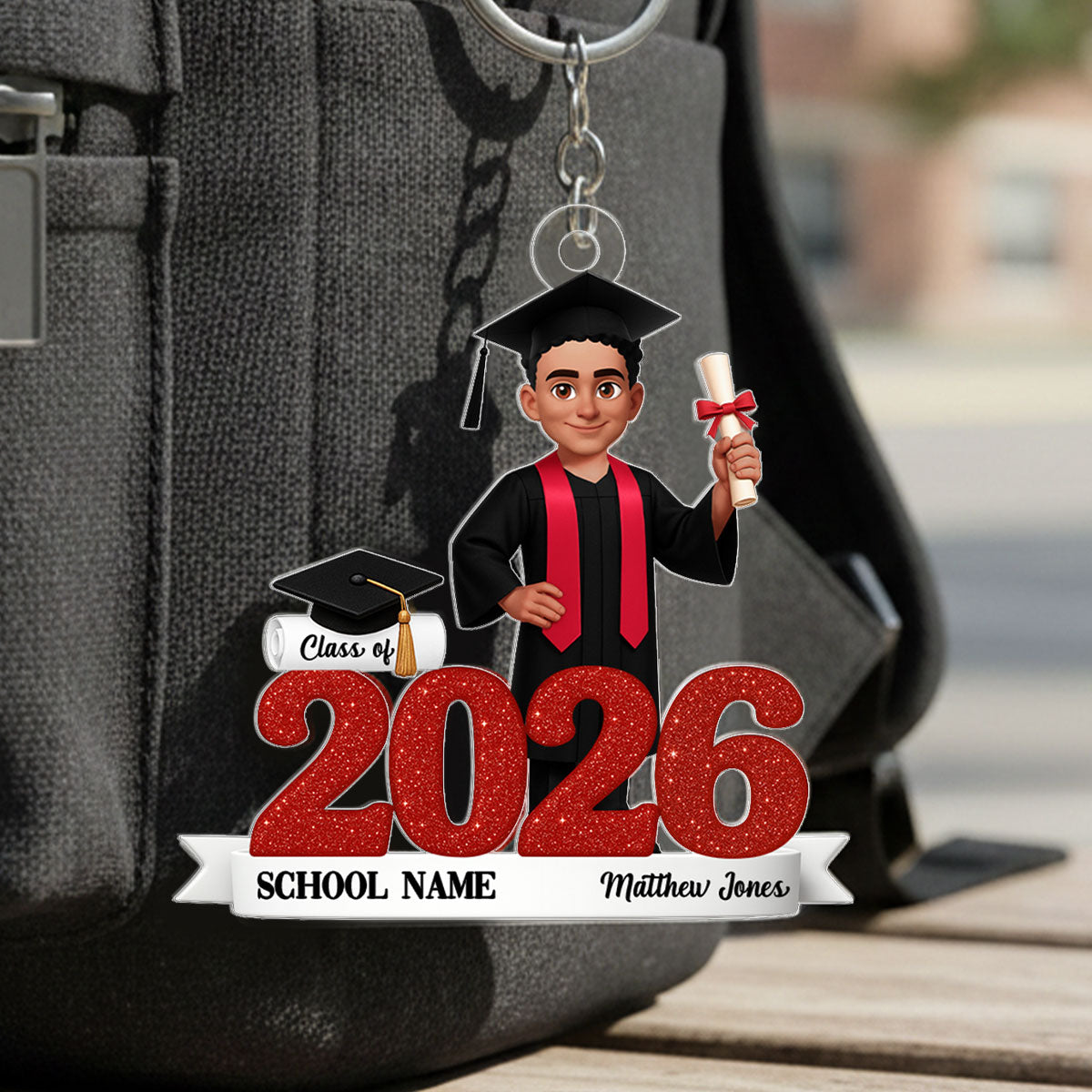 Class Of 2025 2026 3D Effect Senior - Personalized Acrylic Keychain - Gift for Senior