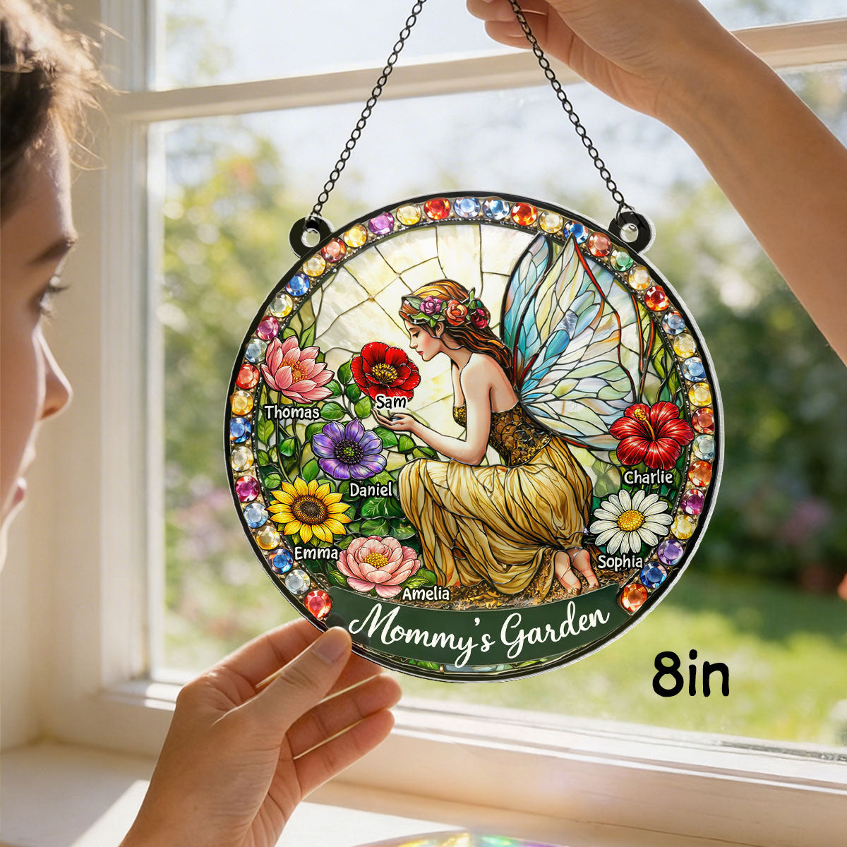 Mommy's Fairy Garden - Personalized Suncatcher - Heartfelt Mother's Day Gift for Grandma, Mom