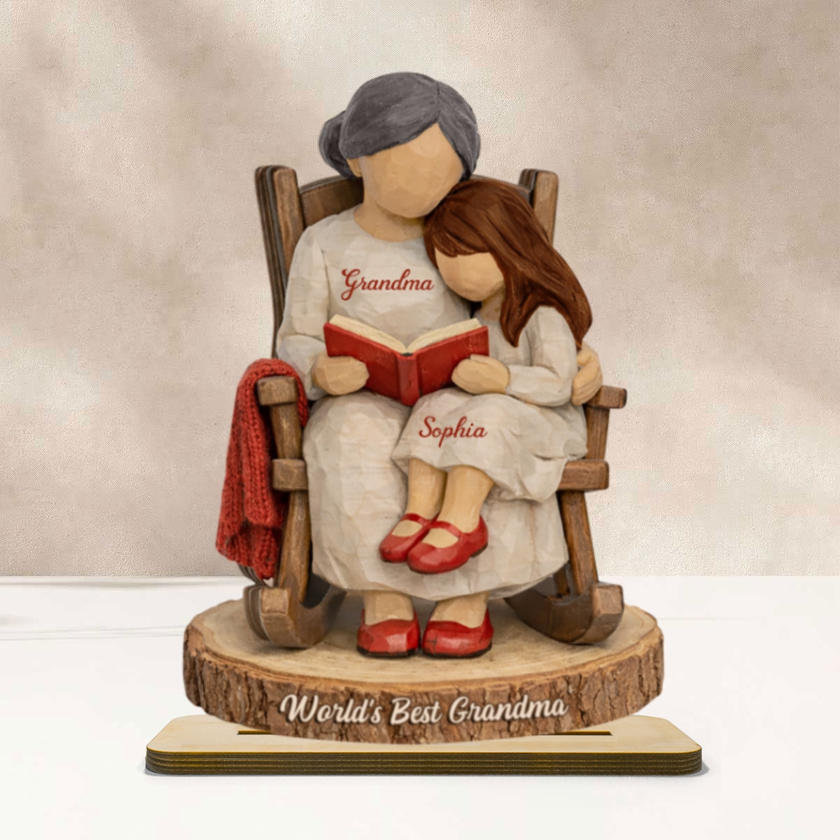 World's Best Grandma - Personalized 2-Layered Wooden Plaque - Heartfelt Gift For Mom, Grandma