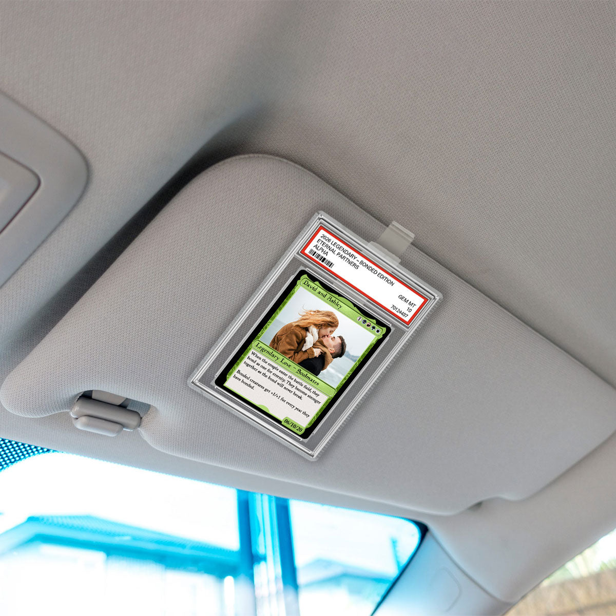 Custom Photo Fantasy Trading Card Style - Personalized Acrylic Car Visor - Valentine's Day, Anniversary Gift For Him, For Her