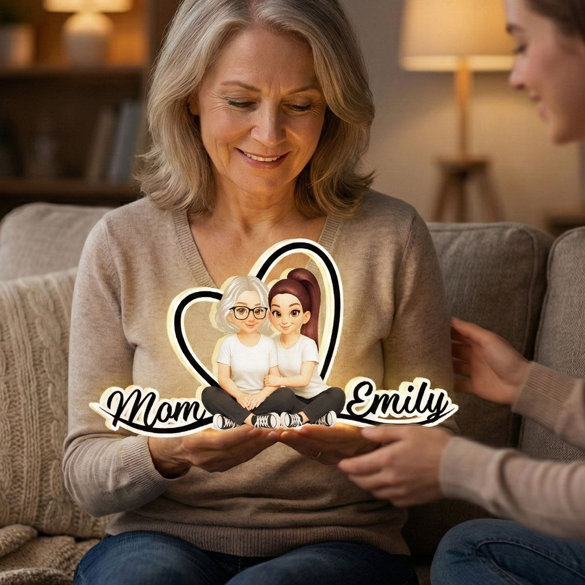 Mom And Daughter Forever Love - Personalized Light Box - Gift For Mom, Daughter