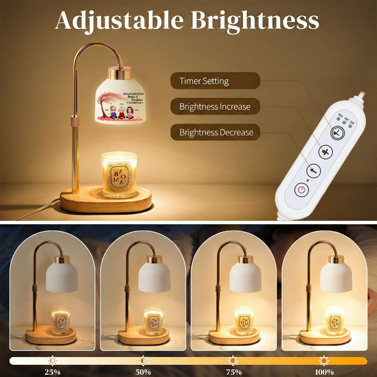 The Love Between Mother And Daughters Is Forever - Personalized Candle Warmer Lamp - Gift For Mom