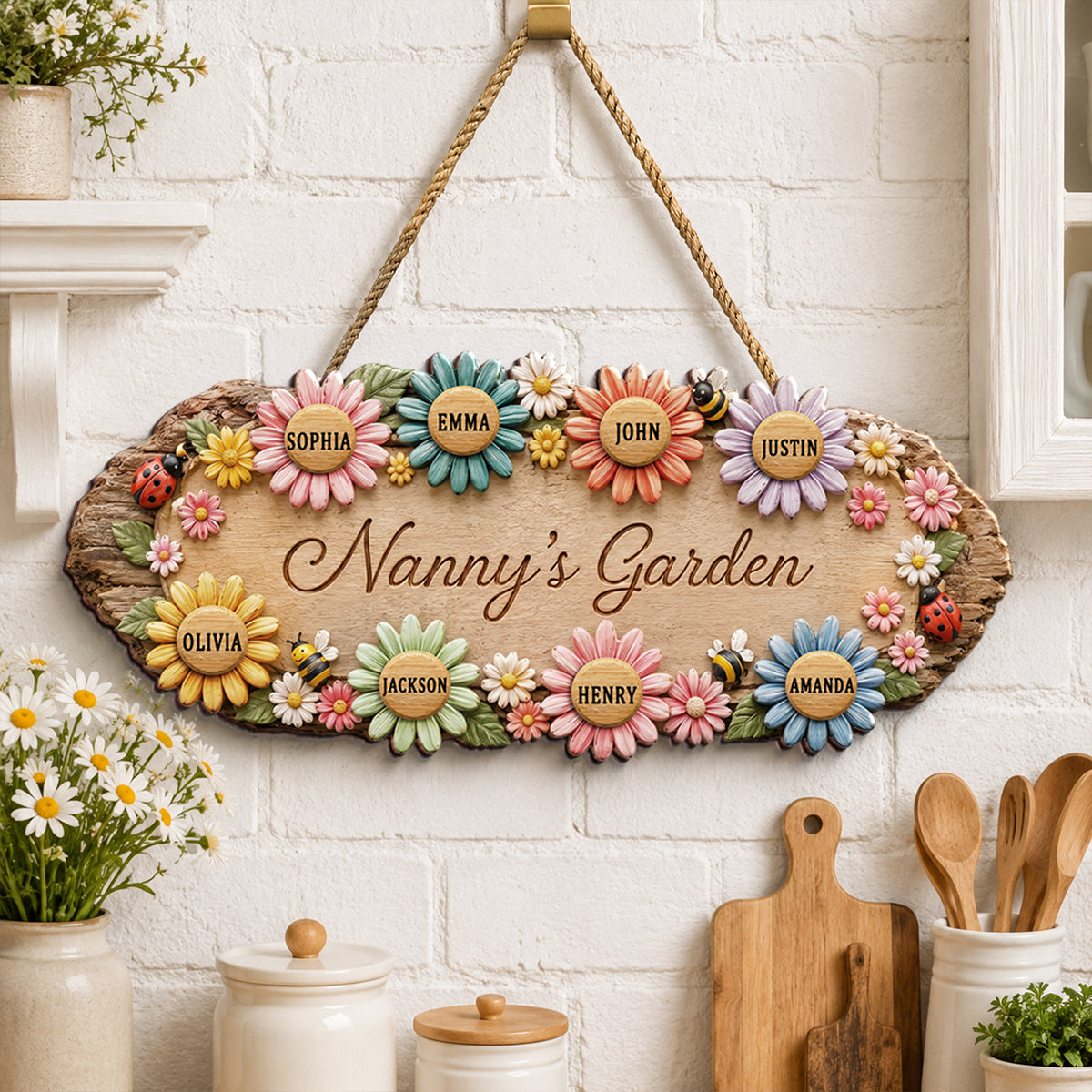 Grandma's Garden - Personalized Wooden Sign - Home Decor for Grandma