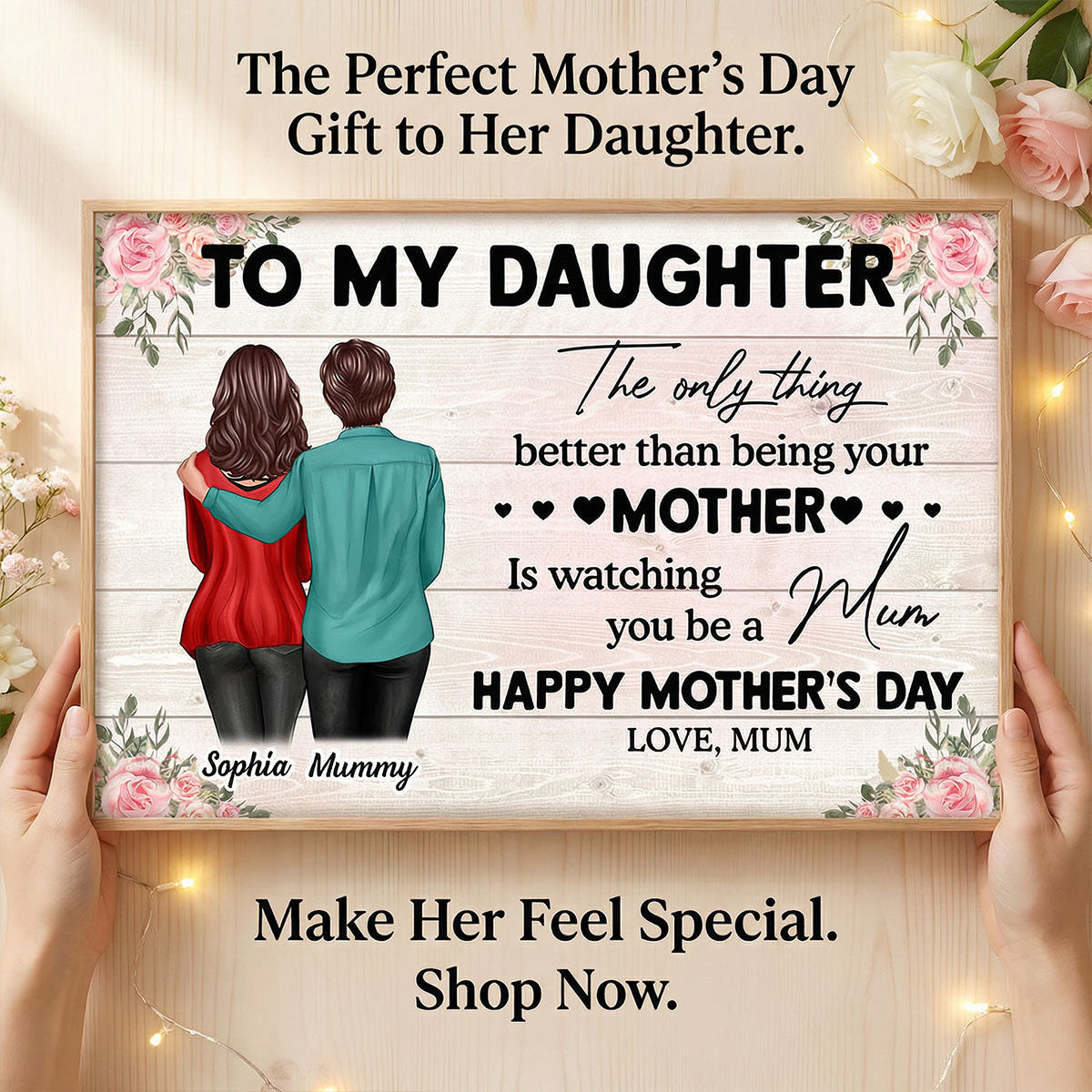 To My Daughter From Mum Happy Mother's Day - Personalized Poster - Mother's Day Gift For Daughter