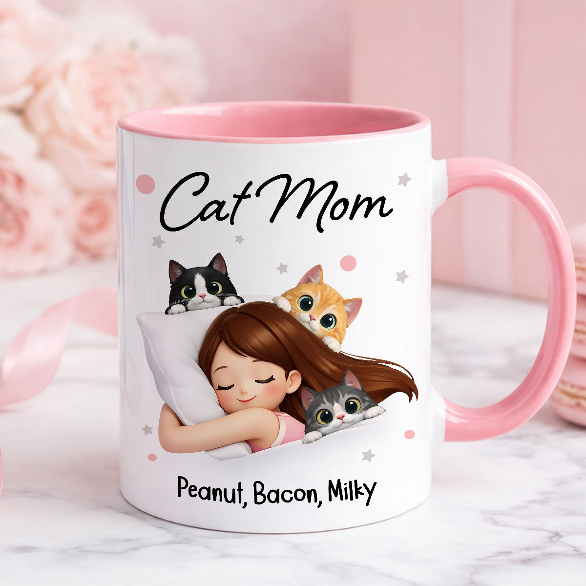 Cat Mom - Personalized Mug - Mother's Day Gift for Wife, Girlfriend, Daughter, Sister