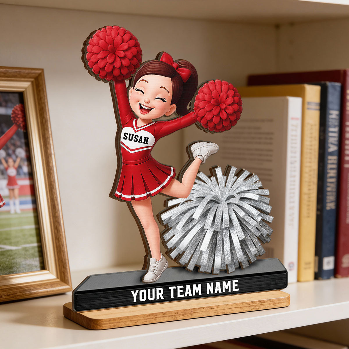 Proud Cheerleader - Personalized 2-Layered Wooden Plaque - Gift For Cheerleaders