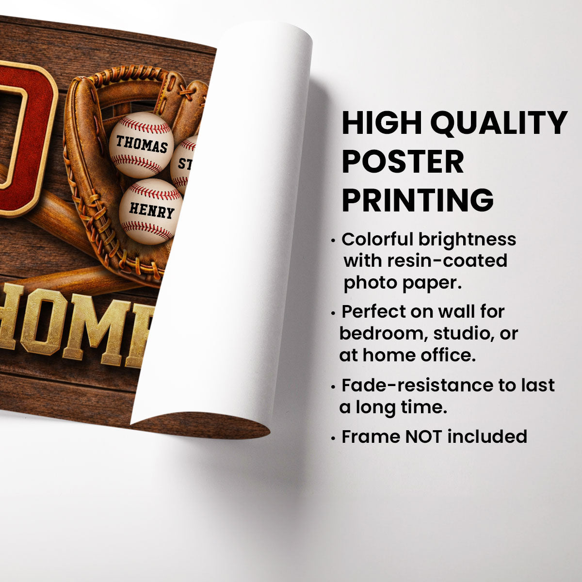 Baseball Dad Home Run - Personalized Poster - Father's Day Gift For Dad