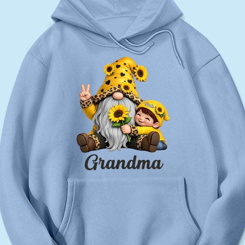 Gnome Grandma & Grandkids Sunflower - Personalized Shirt - Sentimental Gift for Grandma