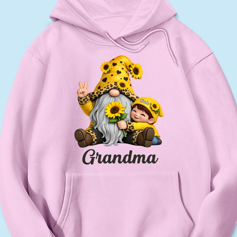 Gnome Grandma & Grandkids Sunflower - Personalized Shirt - Sentimental Gift for Grandma