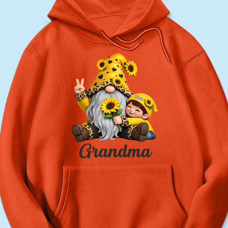 Gnome Grandma & Grandkids Sunflower - Personalized Shirt - Sentimental Gift for Grandma
