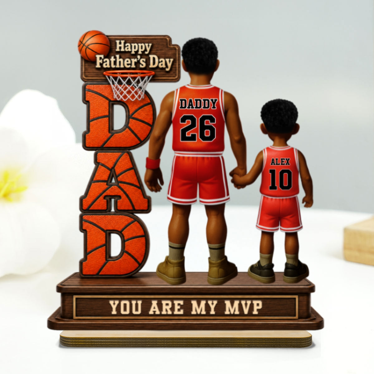 Basketball Dad Legend You Are Our MVP - Personalized 2-Layered Wooden Plaque -  Gift For Dad, Husband, Basketball Fans